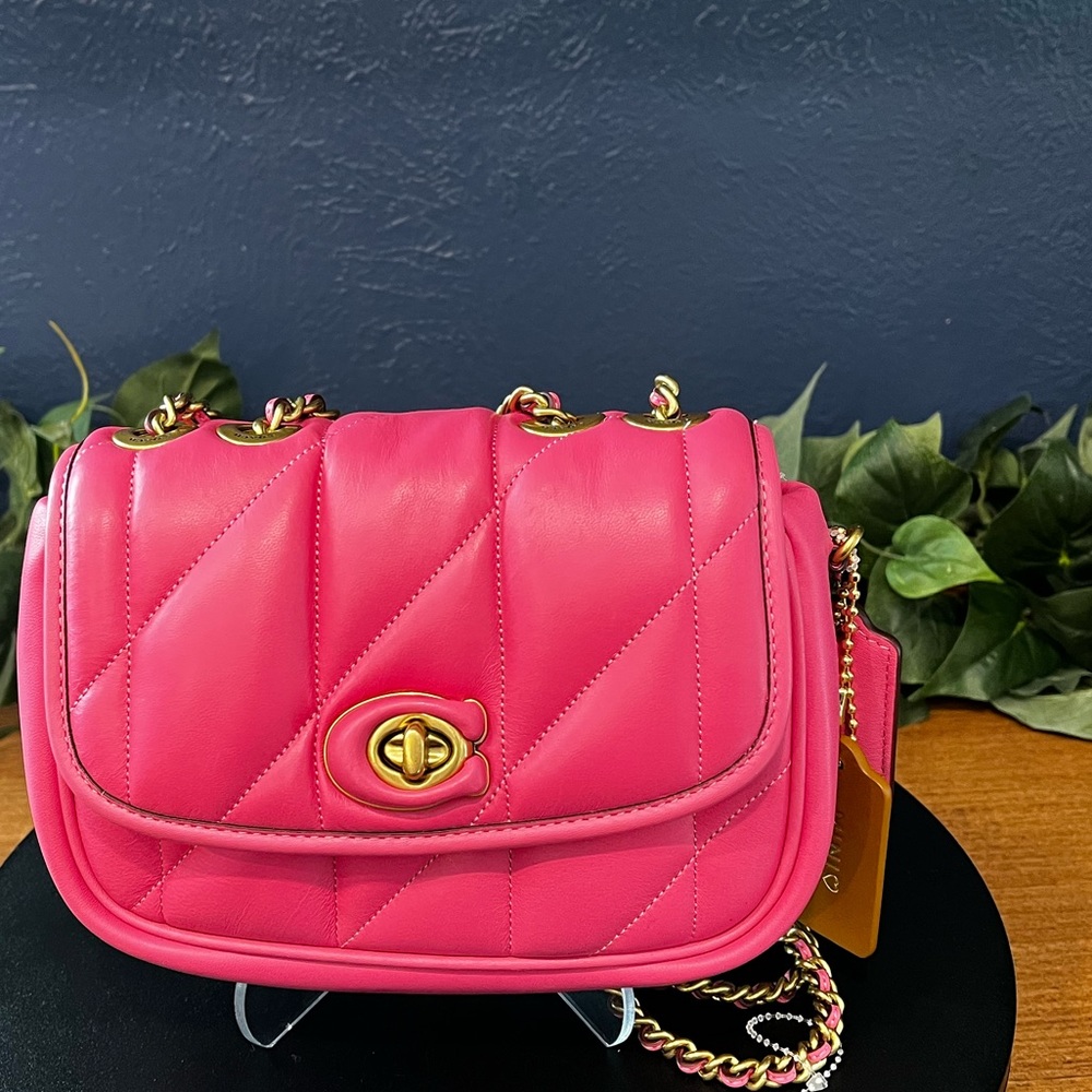 Coach Pink Quilted Puffy Cross Body Bag